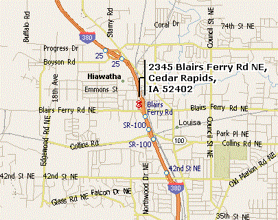 Cedar Rapids, Iowa Regional Office Map