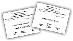 Sample "Winner" and "Not A Winner" customer receipts