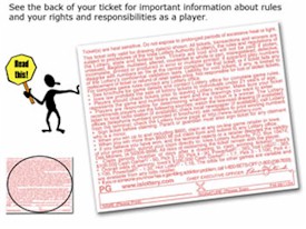 Image Of Back Of Iowa Lottery Lotto Ticket