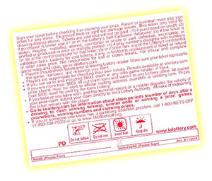 Lotto Ticket back side